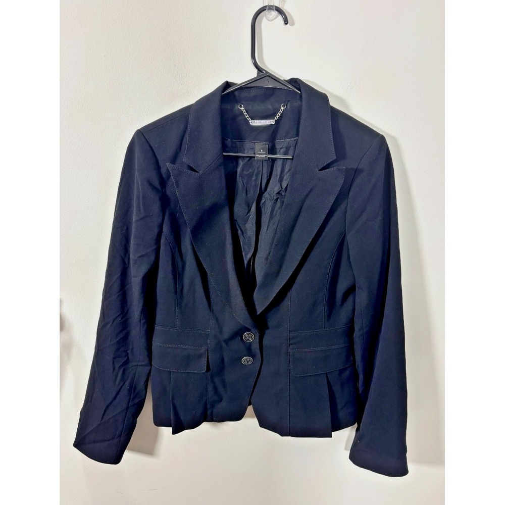 White House Black Market Blazer Black 2-Button Women's Size 8